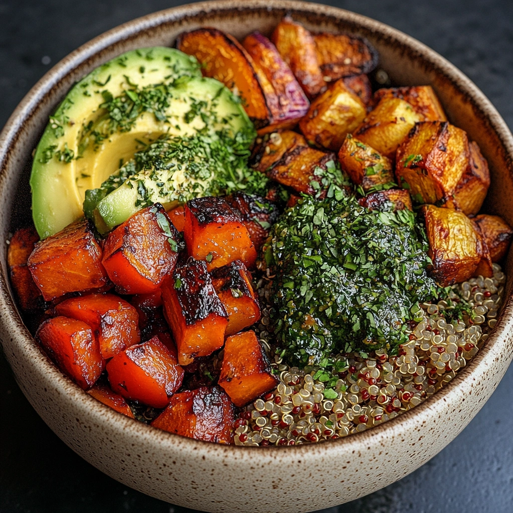 Вегетаріанський боул з кіноа та овочами для поживної вечері